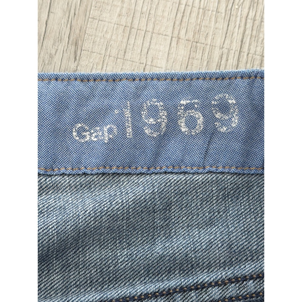 Gap 1969 Easy Straight Carpenter Jeans Blue Distressed Denim Womens 31/12t - Picture 6 of 9